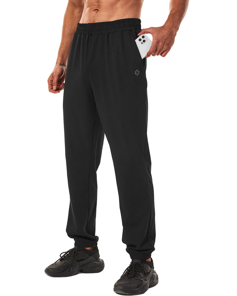 34"/36" Inseam Tall/Extra Tall Mens Jogger Sweatpants Zipper Pockets Workout Pants with Elastic Cuffs